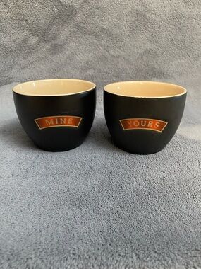 Bailey’s Black and Cream 'Mine' and 'Yours' Ceramic Cups - Set of 2